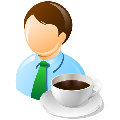 Luke’s public GitHub avatar with a cup of coffee